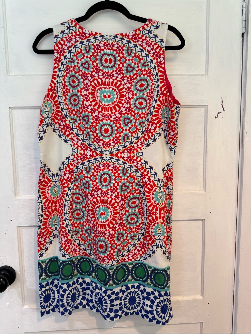London Times Miranda Medallion Patchwork Cotton Shift Dress Size 8 - Picture 4 of 6